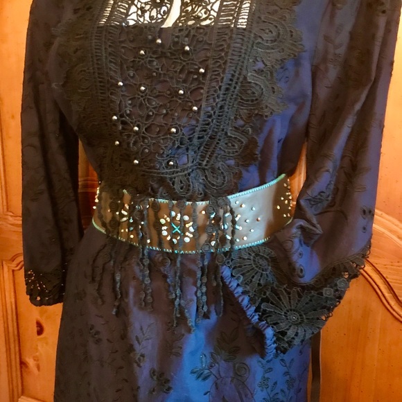 NWT T TAHARI AMANDA EMBROIDERED LACE DRESS 🤩 SZ M - Picture 7 of 11